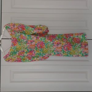 Lilly Pulitzer Smocked V-back 3/4 Sleeve Dress